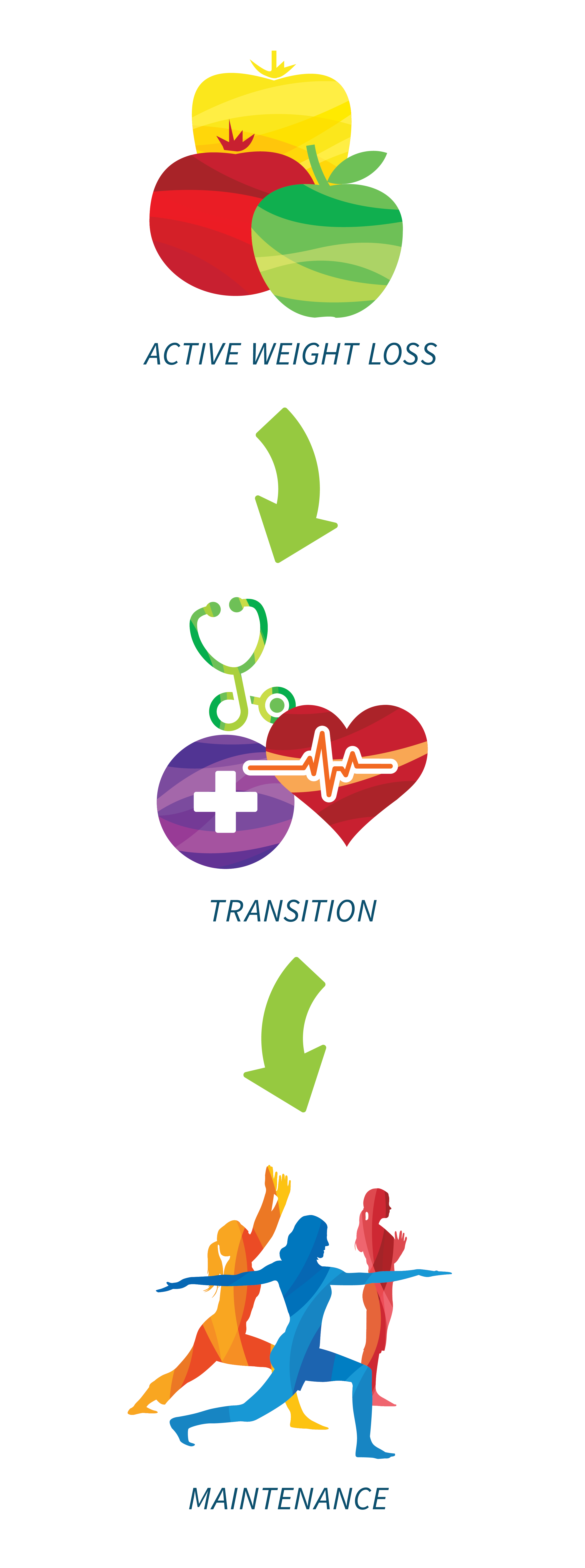 Three phases to successful weight loss graphic