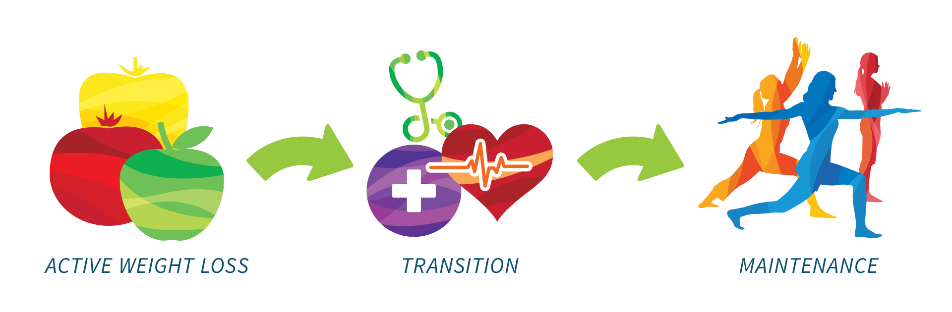 Three phases to successful weight loss graphic