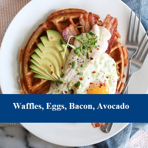 Waffle and Egg Breakfast